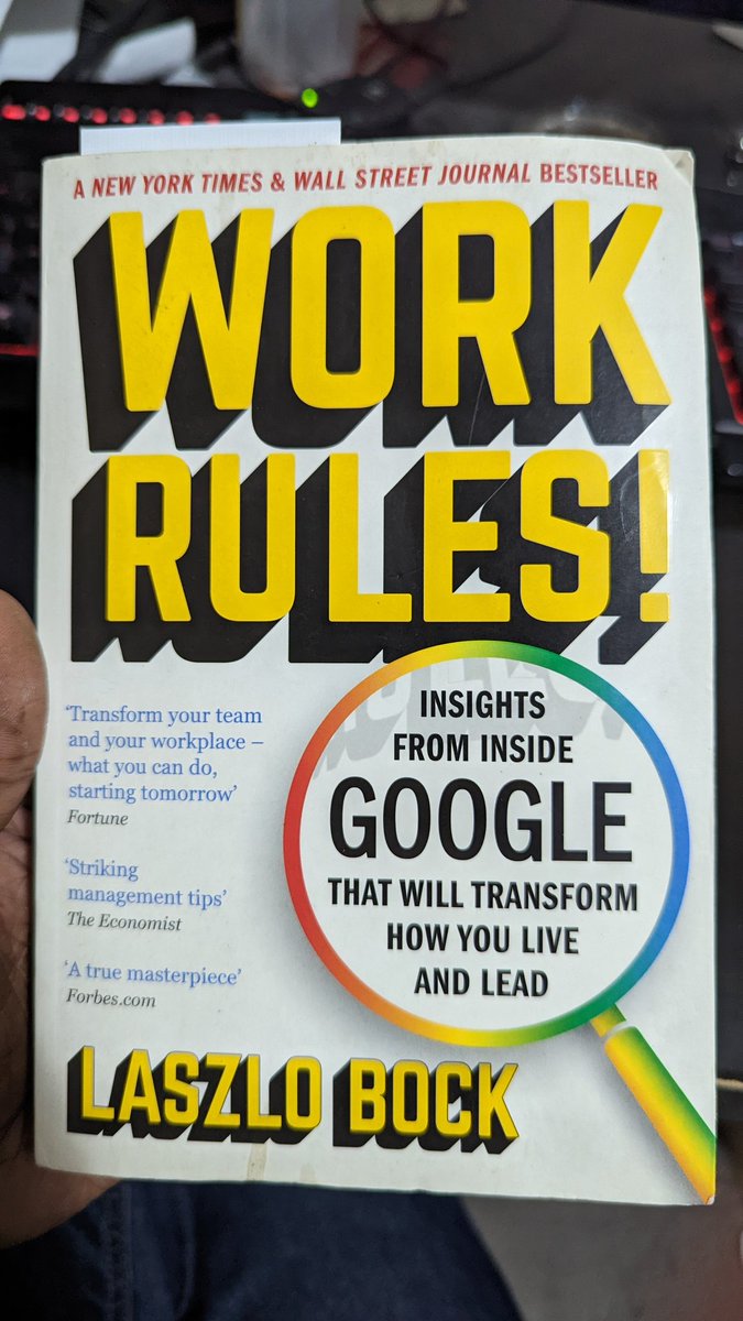 I have just started on this. These insights about the talents at Google as a work place are amazing to learn. If you are building a team, check this out before you do. <a href="/LaszloBock/">Laszlo Bock</a> thank you for this. #workrules