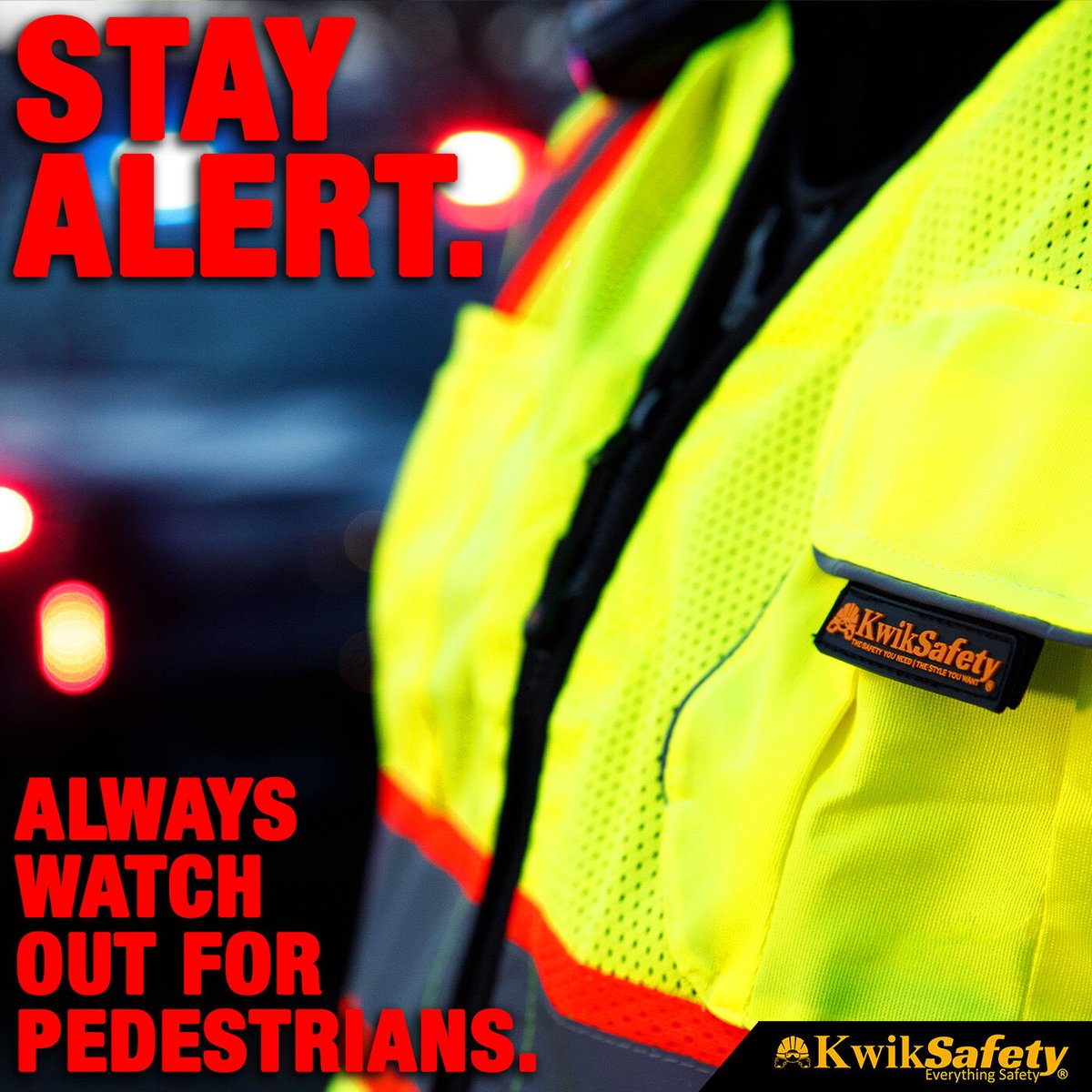 KwikSafety's tweet photo. #KwikTip: On the road, pedestrians are the most vulnerable. Every year in the US and Canada, over 5,000 pedestrians are killed in traffic accidents.
Whether you are walking/exercising or working at night always be sure to wear your hi-vis apparel to ensure your safety! ๐ข๐ฆบ https://t.co/uLaAsBQjMH