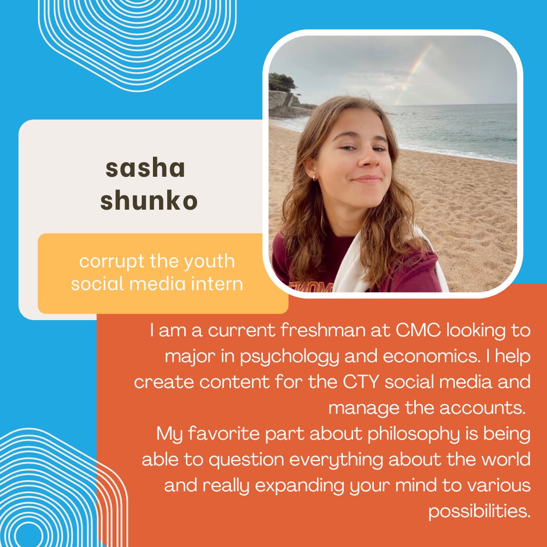 Meet one of our social media interns, Sasha!
#Philosophy #philosophyedu