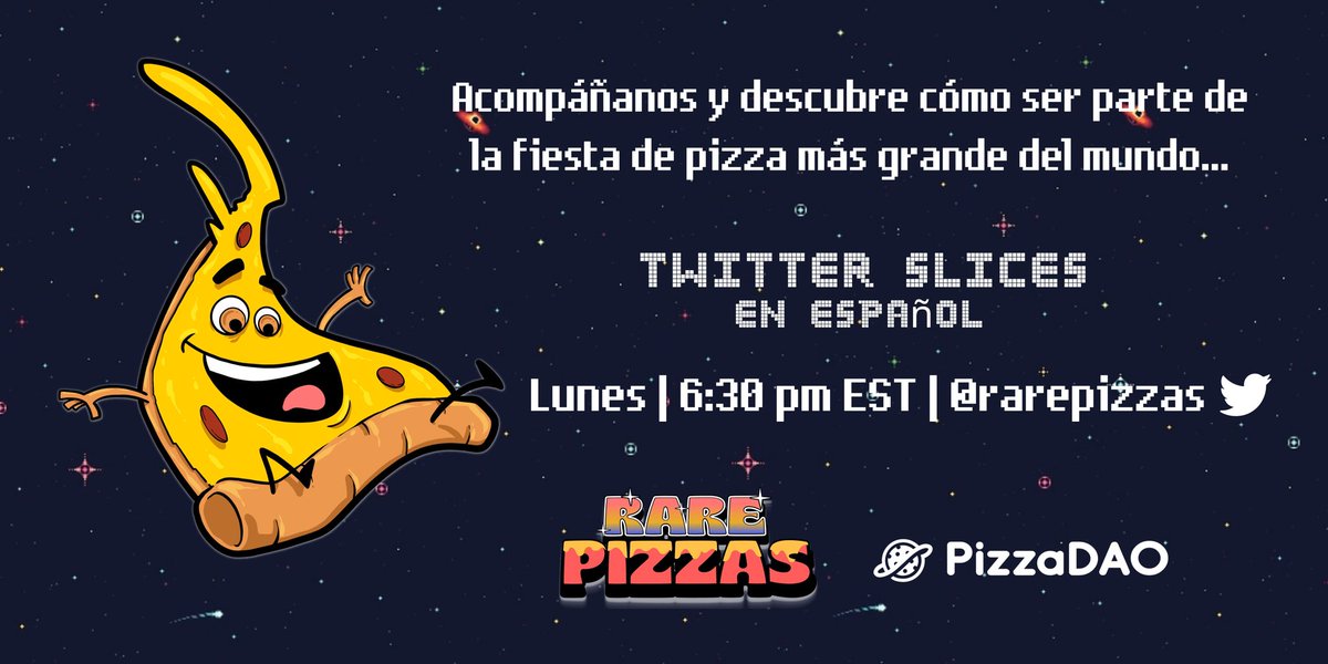 Hoy estaremos acá conversando todo sobre el #freepizzaday . <a href="/RarePizzas/">Rare Pizzas NFT 🍕🤌</a> y <a href="/Pizza_DAO/">PizzaDAO 🍕🏴‍☠️</a> , les esperamos !! :) x.com/i/spaces/1RDGl…