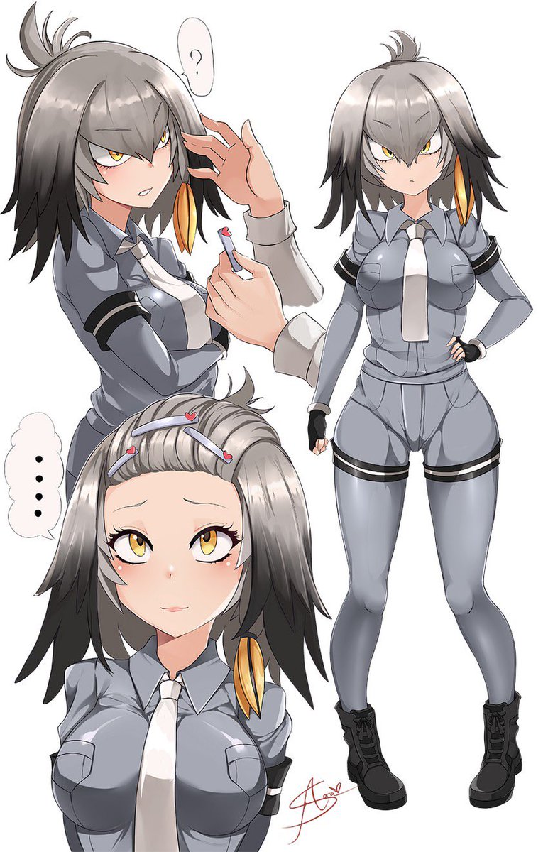 Jetbird__'s tweet image. Because her appearance was unintentionally scary for some bystanders, the hero in training felt sad. 

Someone from her class tried to help by pinning her bangs out of her eyes and show more of her face. She looked very different.