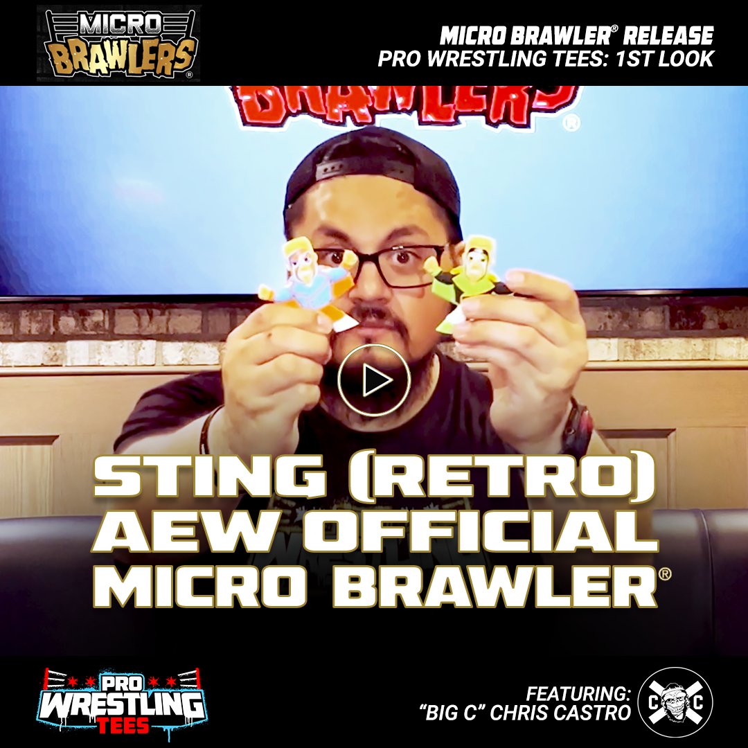 OneHourTees's tweet photo. PWTees First Look: Sting (Retro) AEW Official Micro Brawler®
Watch "Big C" Chris Castro Reveal The Sting (Retro) Micro Brawler® - Including The CHASE Version: https://t.co/r1dWX1xQuO
@Sting @AEW @Castropollis #MicroBrawlers #PWTeesFirstLook https://t.co/OIYO9APSEh