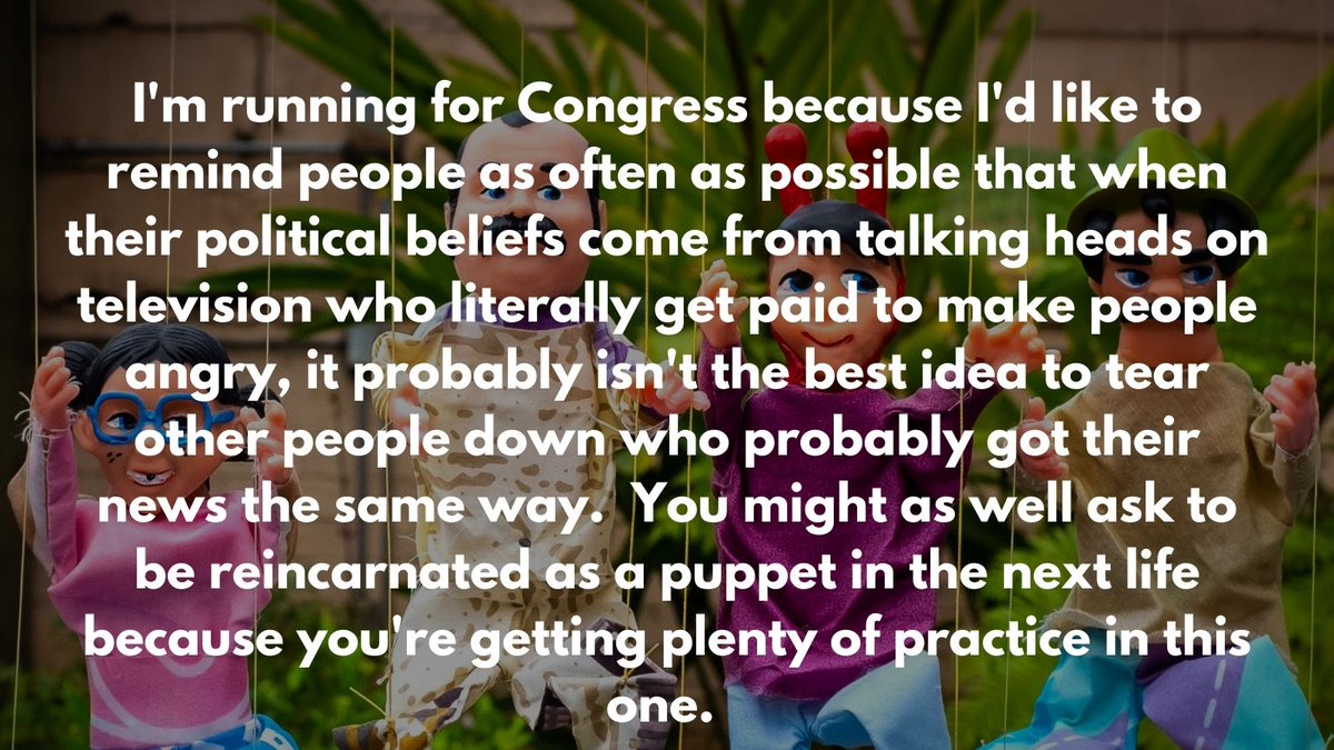 22 days to primary, reason number 22 (in no particular order) why I'm running for Congress.  Feeling this one today.  The Facebook crowd is, well, let's just say outspoken.