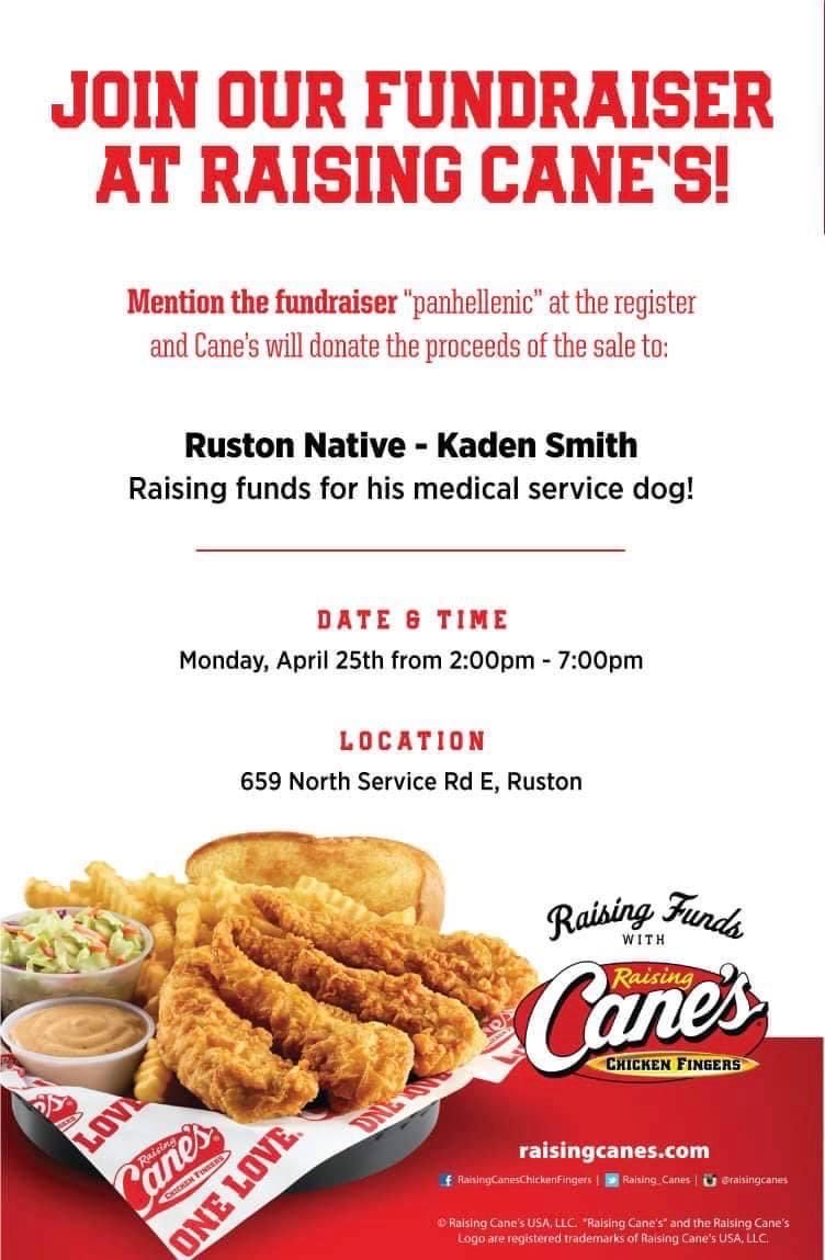 ⁦⁦<a href="/ToddGraves/">Todd Graves</a>⁩ and ⁦<a href="/raisingcanes/">Raising Cane's</a>⁩ thanks for helping out this family in the Ruston Community raise funds for a service dog for their son.