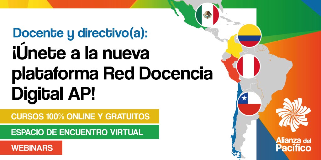 👩🏻‍🏫👨🏾‍🏫 ¿Eres docente o directivo(a) en una institución educativa del nivel escolar primario o básico en Chile, Colombia, México o Perú? La #AlianzaDelPacífico te invita a unirte a la nueva plataforma Red Docencia Digital AP. Ingresa aquí 👉reddocenciadigitalap.net 📌