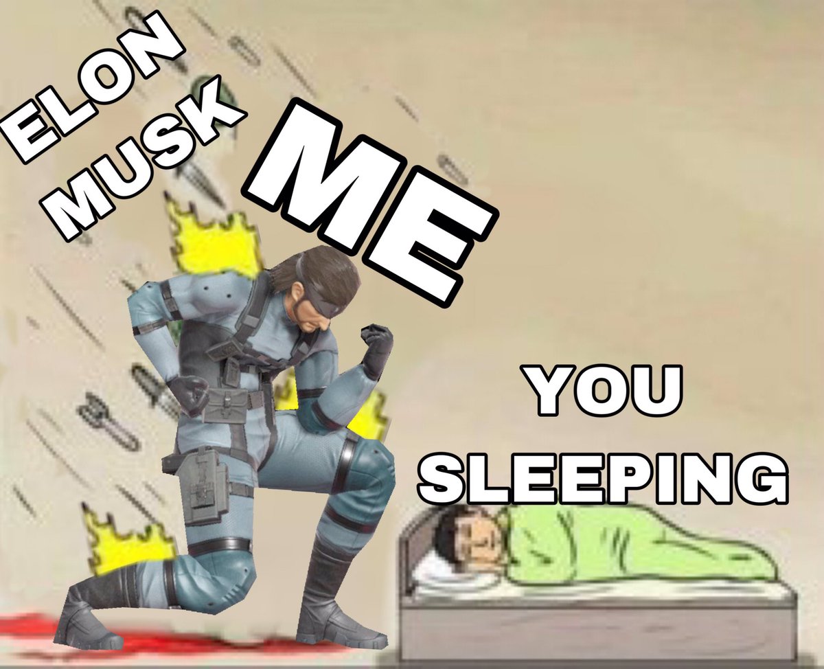 SolidButSnake's tweet image. Hrngh…sleep easy. I will protect you, the average  user, from Elon.