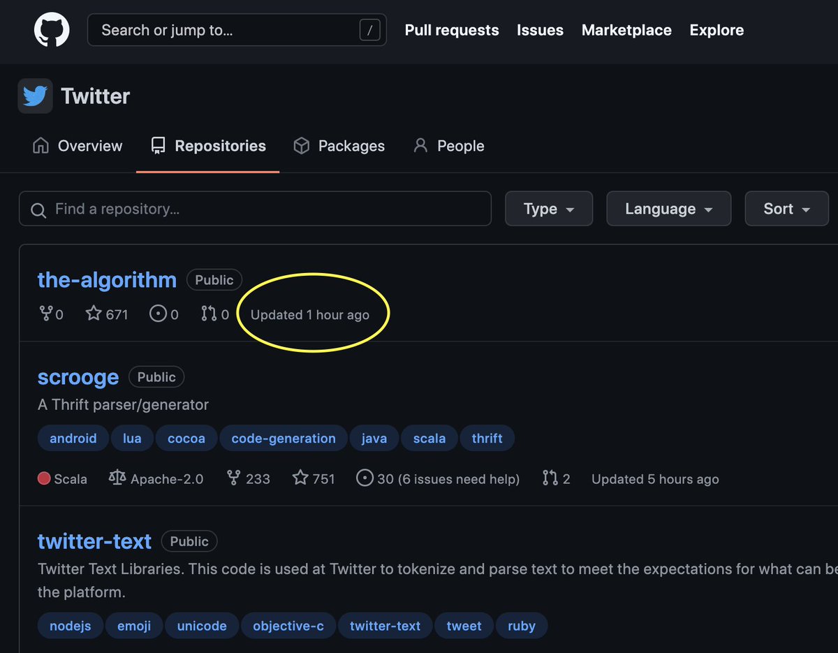 NandanApoorv's tweet photo. @elonmusk says he's gonna make the algorithm open source
Twitter Github now π€―
#the_algorithm https://t.co/uADjvoFa2T