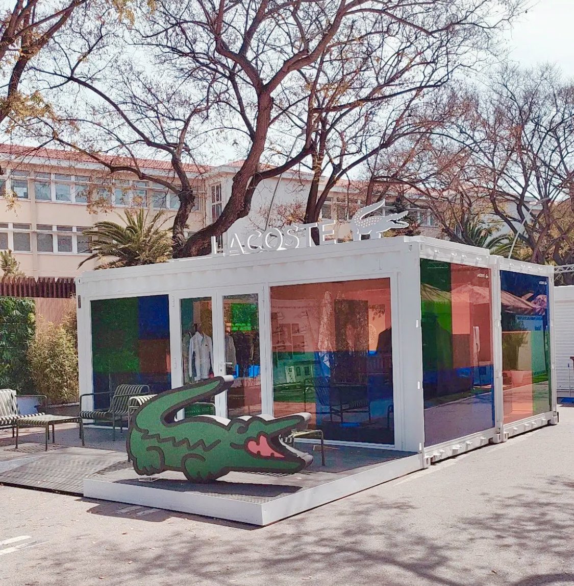 wearemybox's tweet photo. Nuevo Stand de Lacoste que hemos fabricado para él torneo de tenis Conde de Godó https://t.co/pzoiEMsDbT
