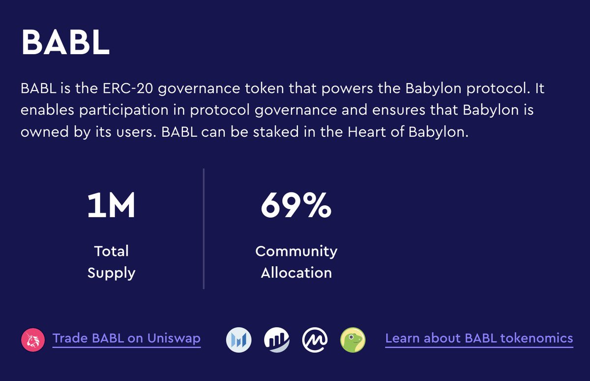 At Babylon, we are focused on helping people reach financial freedom through DeFi investment clubs.

$BABL was designed to give the ownership of Babylon to the users that build wealth with others.

Want to join us?

ed.gr/d0e9e

#DeFiTogether