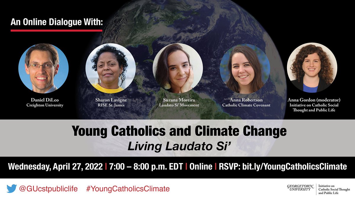 CatholicClimate's tweet photo. Hear from our own Anna Robertson at the upcoming @GUcstpubliclife event, Young Catholics and Climate Change this Wednesday at 7 pm ET! Register at bit.Iy/YoungCatholicsClimate #YoungCatholicsClimate https://t.co/h3GPI3uLDF