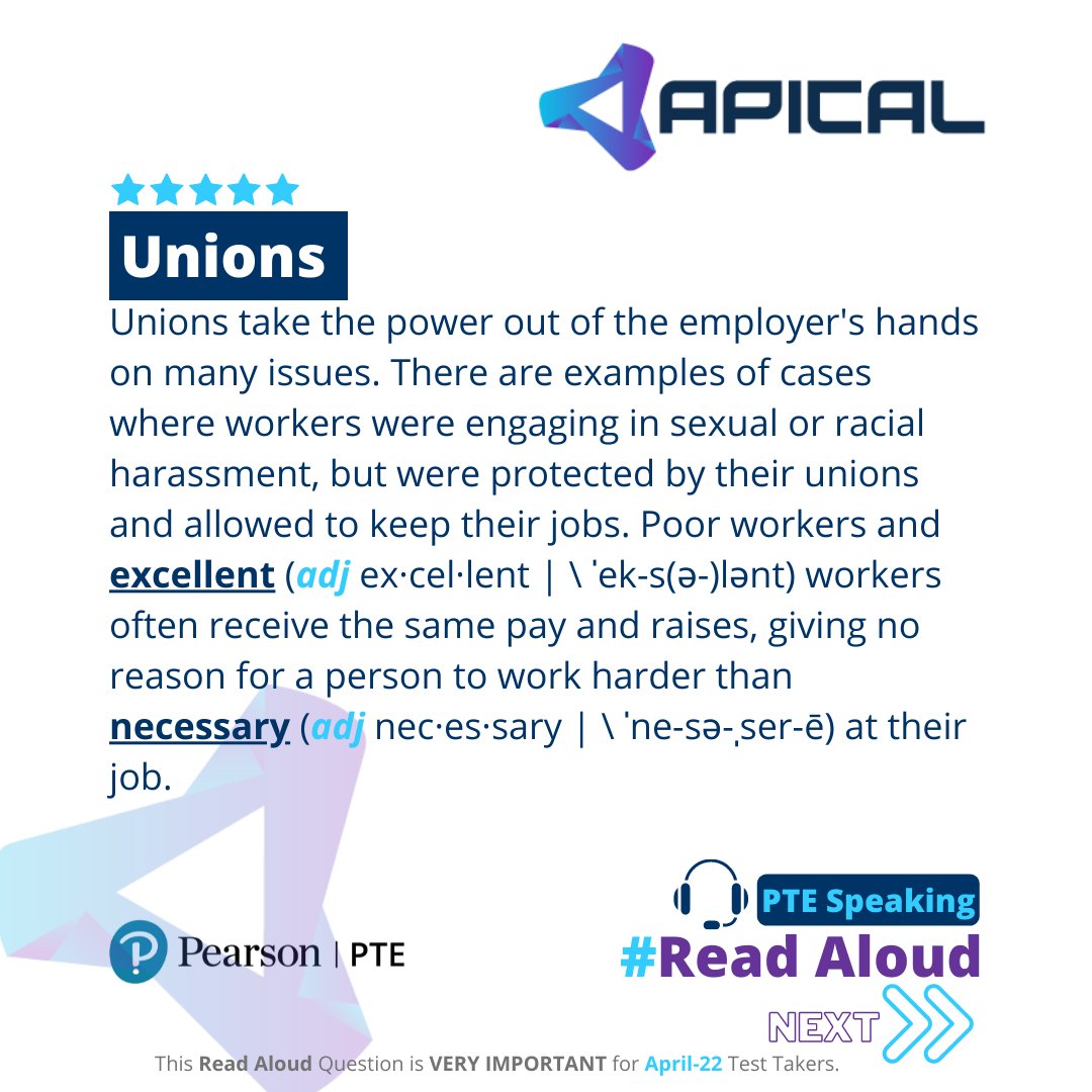 ApicalPortal's tweet photo. 👉Check our posts to practice the most important sample of Read Aloud for the PTE exam. 
💁Practice Read Aloud in on Apical LMS! 
➡Follow us on Instagram for more: https://t.co/Q9ioWAoMWh 
#pte #pteonlinecoaching #ptepreparation #pteonline #APICAL https://t.co/X92pBdoyxp