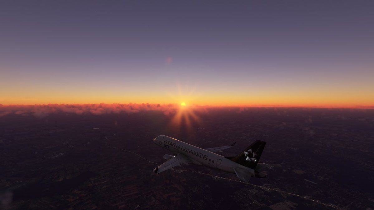EmperorBosak's tweet photo. Sunset Takeoff to Wrocław #Poland #Wrocław #Ela #FlightSim https://t.co/RpYnTXfo5W
