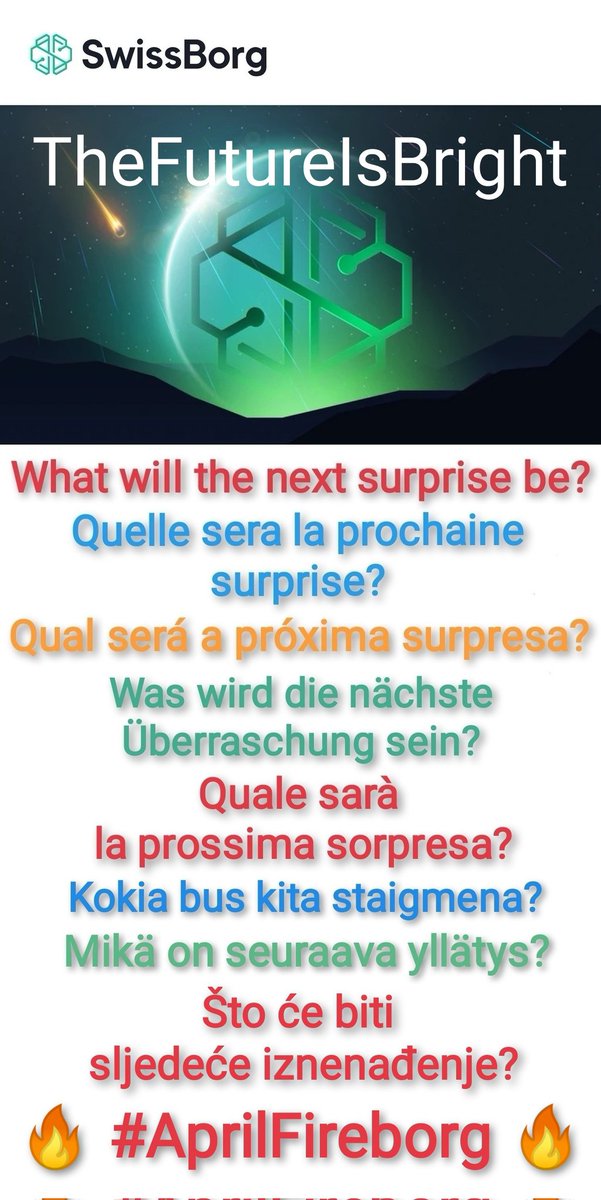 UniverseBorg's tweet photo. 👍💚@swissborg ...we are ready! 💚...nous sommes prêts! 💚...wir sind bereit!💯🔥#AprilFireborg🔥
#CHSB #swissborg #weareswissborg #NousSommesSwissBorg
@alex_fazel @Cyrus_Fazel @Banz1337 @sbh69 @dadex110 @_Russell_Mc @a_l7_x @opg7101 @r7vilela1 @RL19M @LLiober @brabra43 @JM_Borg https://t.co/vOvnPuV9TB