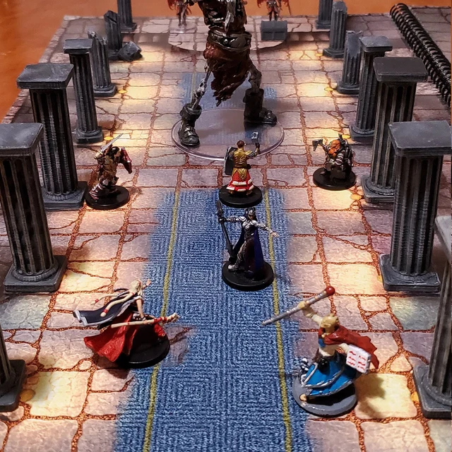 KaerRune's tweet photo. Great tabletop display (from Optimax), greta use of our pillars, both large and regular size, check them out in our store (unpainted or hand-painted): https://t.co/S1mHyYzvXm
#DnD #dnd5e #tabletopgaming #pillars #miniatures  #tabletopterrain https://t.co/QGImueodUJ