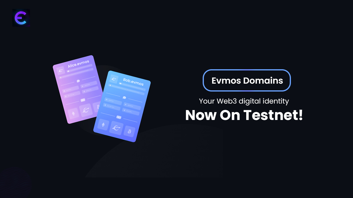 EvmosDomains's tweet photo. As the premier name service on #Evmos, we have launched our #Testnet on @EvmosOrg! 🔥

👉 https://t.co/RDwR3nUIF2

We are calling on everyone in #Evmos, #Cosmos &amp; all of #Web3 to come create digital identities 👌

Join Discord for testnet roles wink
👉 https://t.co/TmcC6revu0 https://t.co/bp8McuOQ2f