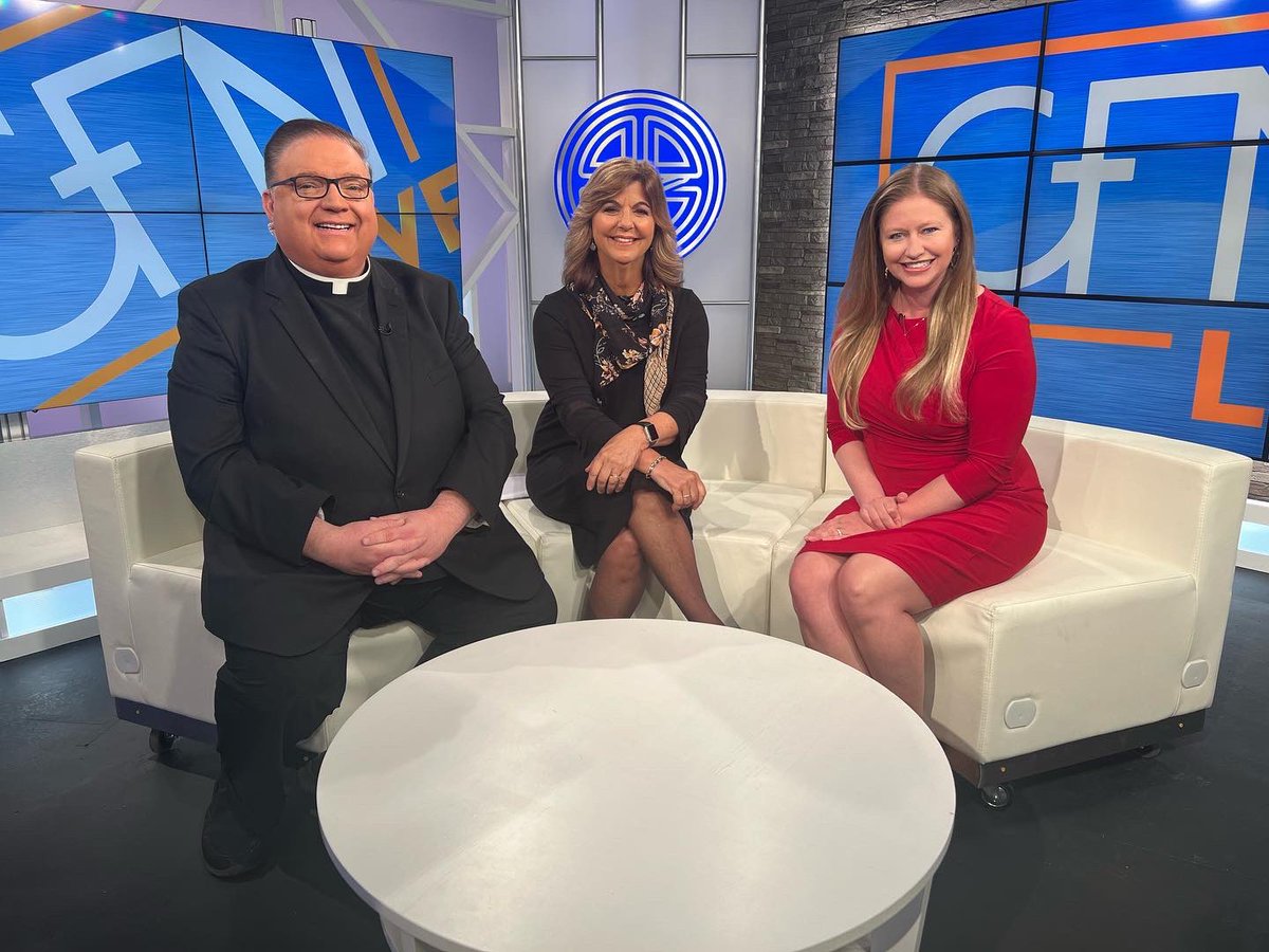 Excited and blessed to announce that I have joined <a href="/CatholicFaithTV/">Catholic Faith Network</a> as an Anchor/Reporter! The CFN team is amazing and has welcomed me with open arms! Grateful for this opportunity to work with Msgr. Jim Vlaun and a former co-worker and familiar face, Colleen McVey ♥️