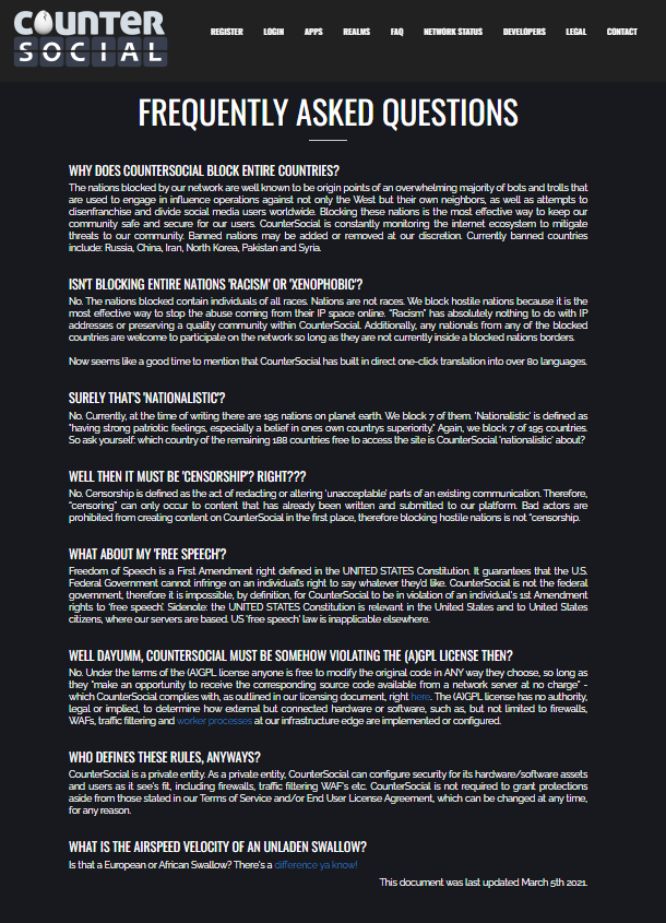 Kellblog's tweet photo. One of the better FAQs I've read.  #countersocial https://t.co/tuByuYJVA9 https://t.co/ExMvTvorVK