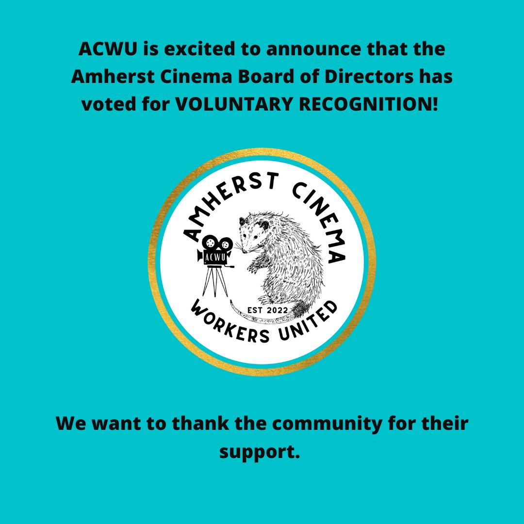 ACWorkersUnited's tweet photo. We are proud to be forming part of the labor movement and unionizing revival. But this is just a beginning. We look forward to having a seat at the table to bargain a contract that upholds the safety, security, and dignity of all ACWU members. Stay tuned for more information! https://t.co/J19H6XccpL