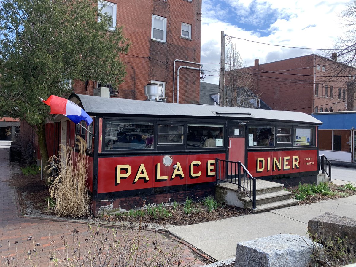 Worth the drive to photograph the beautiful Palace Diner, a 1927 classic built by the Pollard Company #diners #pollarddiners #biddefordme #mainediners