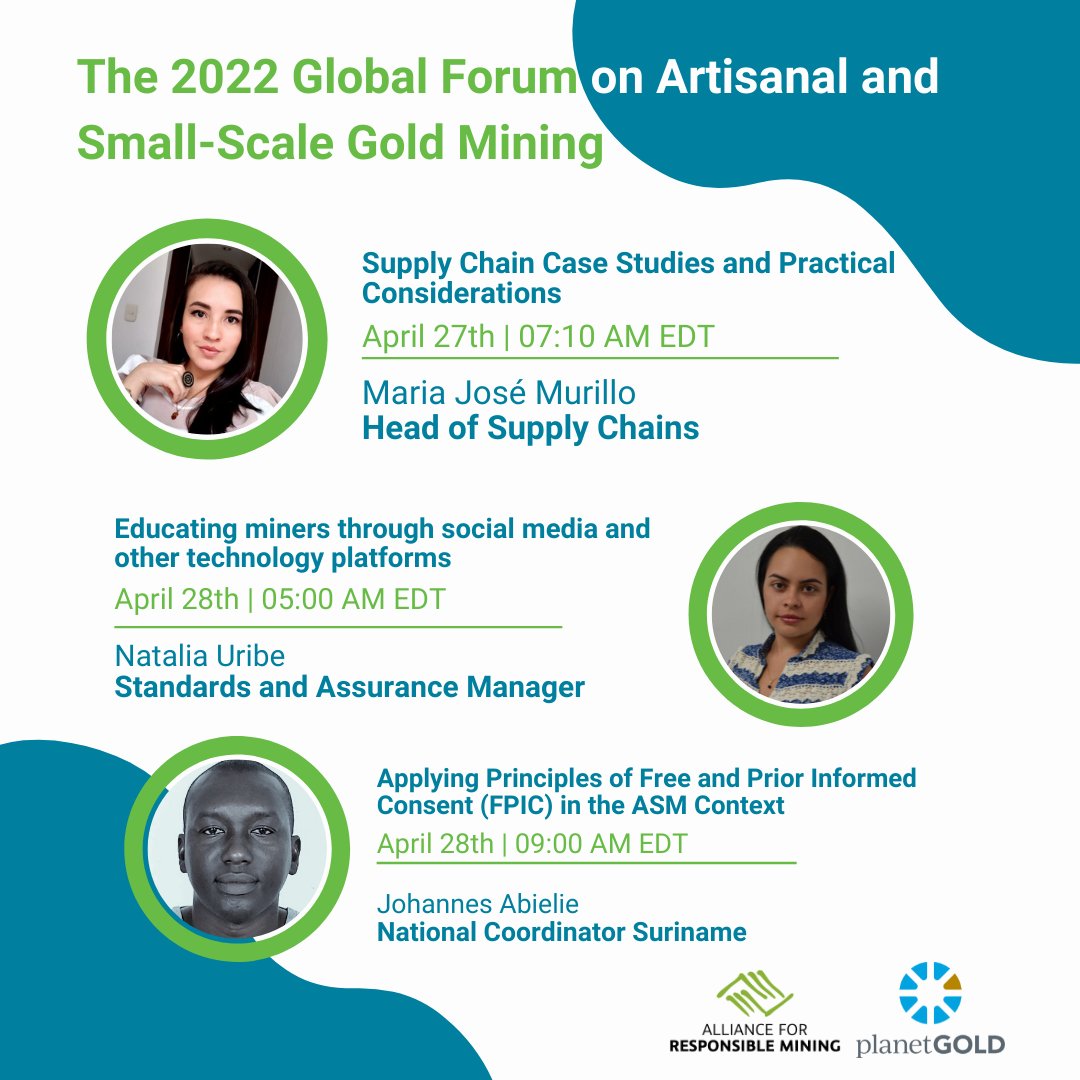 responsiblemine's tweet photo. #EVENT | Our team will be sharing knowledge and experiences at The 2022 Global Forum on #ASGM by @planetGOLD_org
#Responsiblemines #supplychains #GoldMining
Register here: https://t.co/R3fls46QMh https://t.co/s7rid2LJnJ