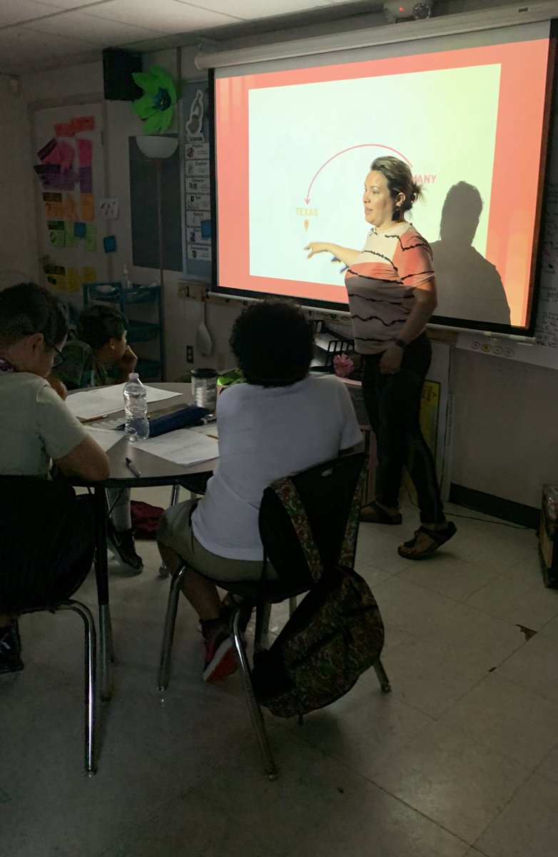 Appreciation post to, the one and only, <a href="/_MrsCarrera/">Anita Carrera</a>!! Rain or shine, this amazing educator feared the wifi signal or downpour to share her vast knowledge of NB with my classes as background on our new SS novel study, A Paradise Called Texas. 🇩🇪🥰