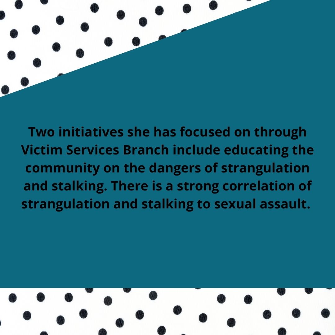 DCPoliceDept's tweet photo. Today we are shining a light on someone who is speaking out in the movement to end sexual violence: Sharon Daugherty.  #SAAM2022 #30DaysofSAAM #Day25 @NSVRC https://t.co/51NXGGayBN