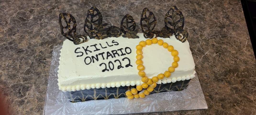 JennParrington1's tweet photo. Look at Lacey @HenryStreetHS go!  What a successful day she had competing @skillsontario provincials in baking! @muller_mon @StephenNevills @DDSB_Curriculum @DDSBSchools https://t.co/tkommsTzf8