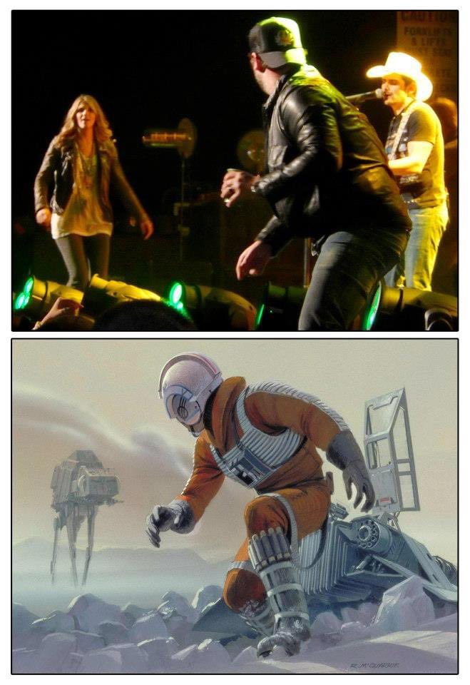 I took this photo at a Brad Paisley concert 9 years ago. It immediately reminded me of the Ralph McQuarrie concept art. https://t.co/nRVYJvt3Fo https://t.co/Ct0l1pEVFs
