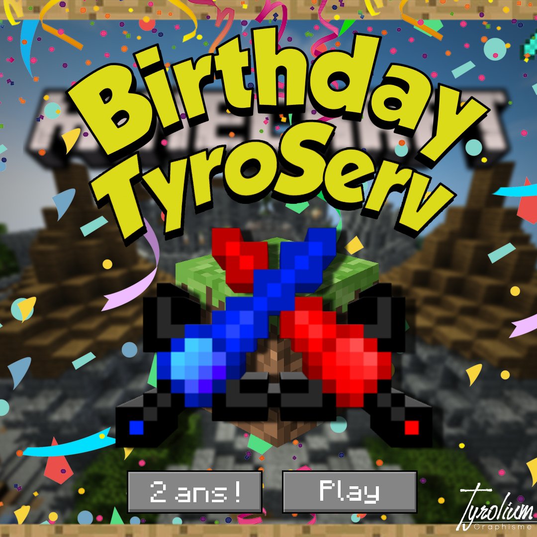 tyrolium's tweet photo. Ça fait 2 ans que le serveur est sortie 🎂🎂 https://t.co/56l5S9GC5I