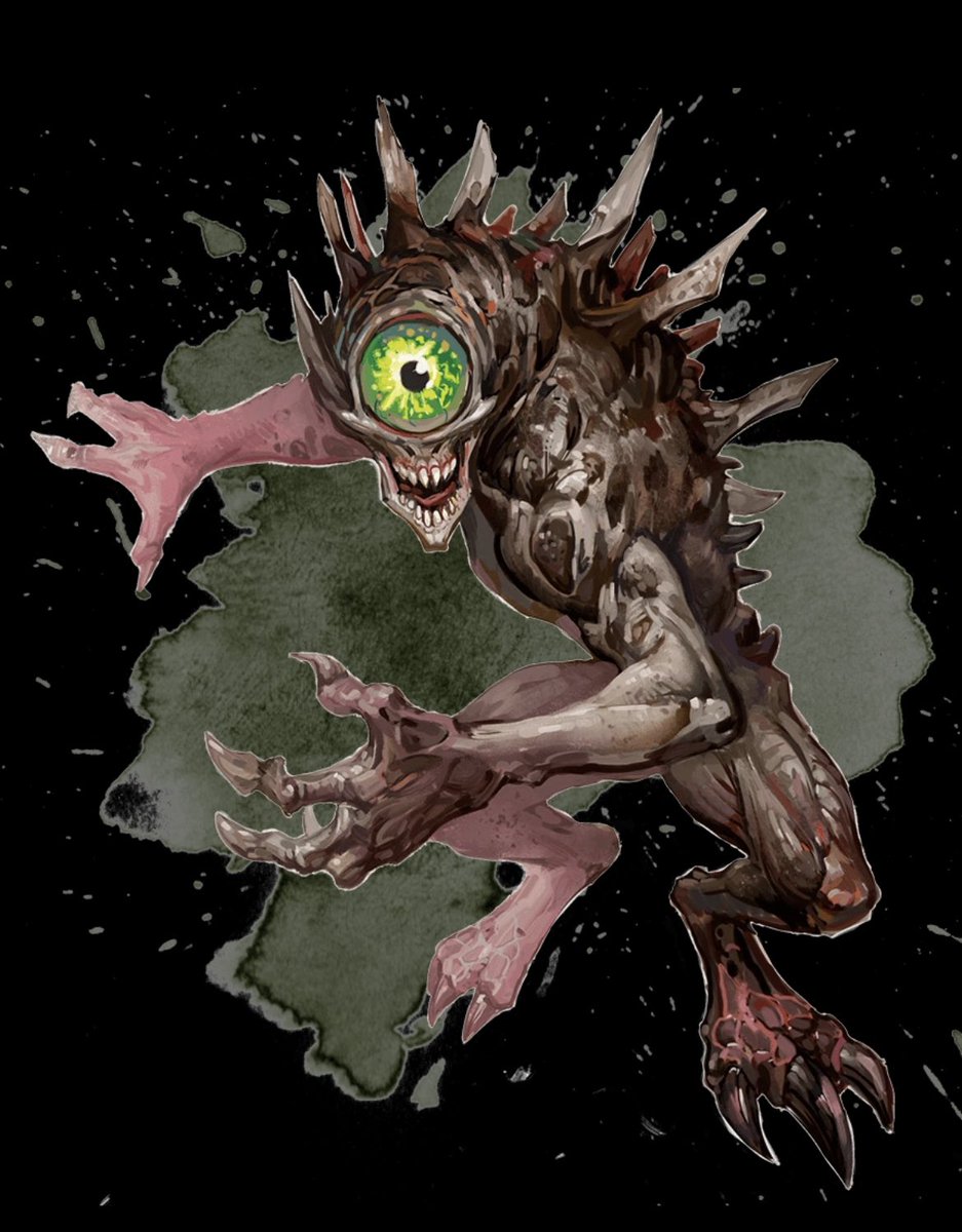 RooksBastion's tweet photo. I wanna talk about how cool the #Nothic is in #DnD. It’s rotting gaze and weird insight are already spooky, but imagine it having a climb speed and fighting it in a dark tunnel.
#dnd #dungeonsanddragons #dnd5e #DnDcharacter #dndencounters #dndmonsters #monstermanual #thenothic https://t.co/uYDb5McpE0