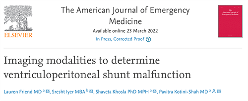 Recent #editorial on the need for future research using #POCUS #ONSD that can address knowledge gaps for evaluating shunt malfunction in #PEM by @UICBrowncoat Chief Resident of education Dr. Lauren Friend, incoming intern Dr. Sresht Iyer, @SKhosla_PhD, @USresus4life @uiccom