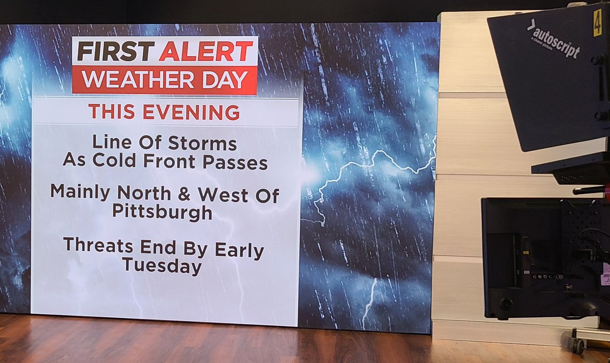 The focus is on this First Alert Weather night here at <a href="/KDKA/">KDKA</a> 
Strong storms possible.   Stay safe, friends