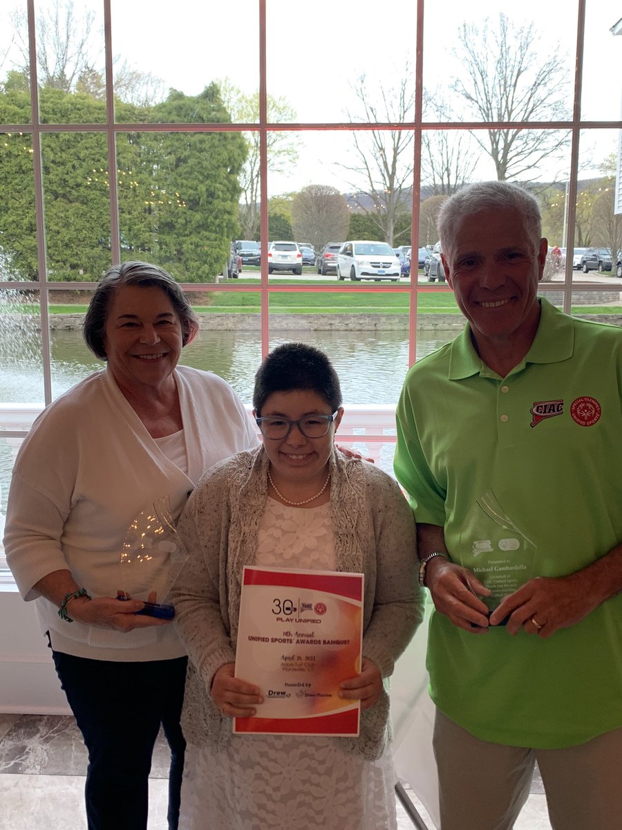 Great evening celebrating Unified Sports in CT including our own teammate award - Kayla Russo and Jackie Jenco (not pictured). Also being honored are Coach Devonshuk and Coach Gambardella for their years of service.
