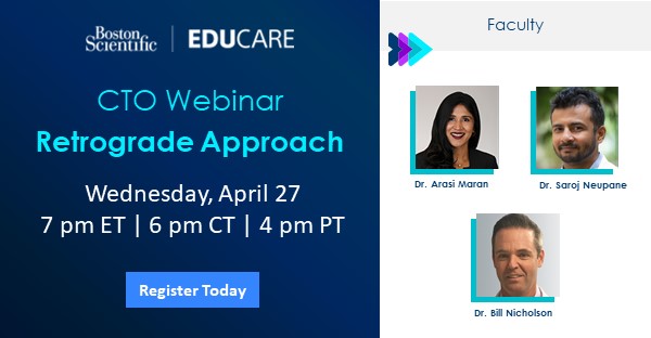 BostonSci Cardiology (@bsccardiology) on Twitter photo #CardioTwitter: Donโt miss the Retrograde Approach #CTO Webinar with Drs. <a href="/ArasiMaran/">Arasi Maran</a>, <a href="/SarojNeupaneMD/">Saroj Neupane</a>, and <a href="/wjn_md/">William Nicholson</a> case discussions and Q&A this Wednesday! Register here: bit.ly/3MtIxLV #CardioTwitter: Donโt miss the Retrograde Approach #CTO Webinar with Drs. <a href="/ArasiMaran/">Arasi Maran</a>, <a href="/SarojNeupaneMD/">Saroj Neupane</a>, and <a href="/wjn_md/">William Nicholson</a> case discussions and Q&A this Wednesday! Register here: bit.ly/3MtIxLV