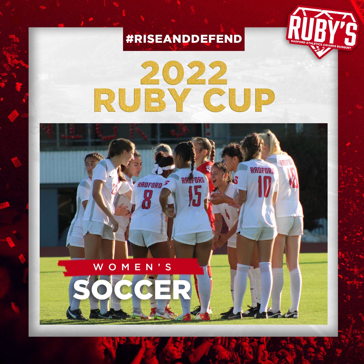 ru_athletics's tweet image. This year’s RUBY CUP goes to @RadfordWSOC  for the activity in the community, displaying team spirit at competitions, and their excellent performance in the classroom!

#RiseAndDefend x #RUBYS