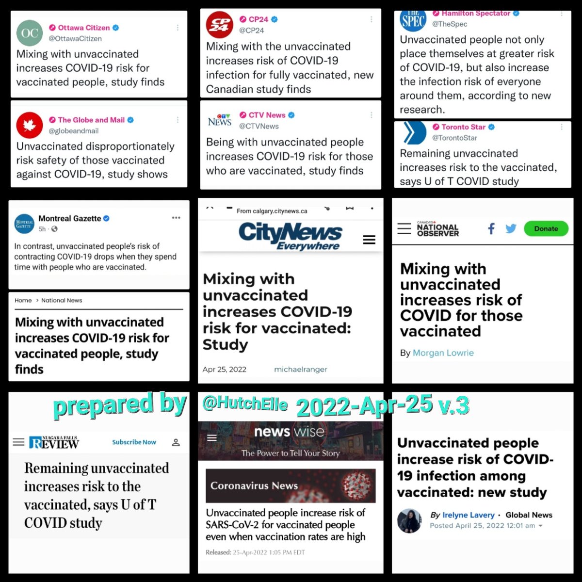 HutchElle's tweet image. The count is up to 13.

Thirteen media organizations all decided on the same day to reignite  hatred for and actively promote avoidance of the unjabbed. 

This is coordinated. 

This is strategic. 

This is political. 

#resist the #propaganda

#onpoli #cdnpoli