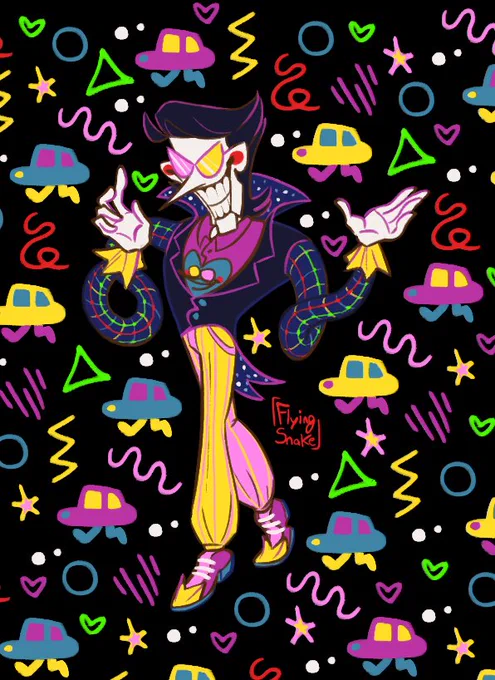 I made a new Spamton EX design!
I'm just a sucker for space, 80s and suits 