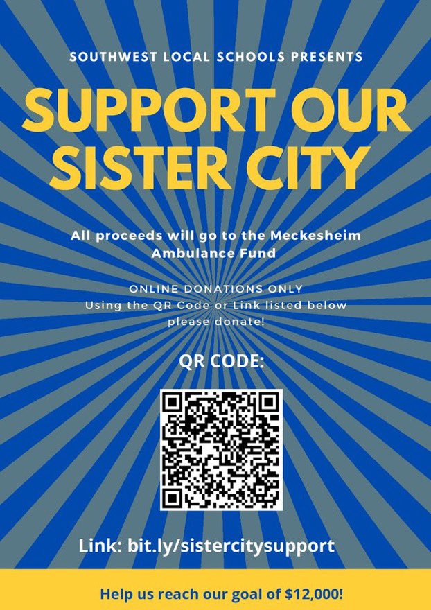 Wildcats, we need your help!  Use the QR code and help support our City support our Sister City!