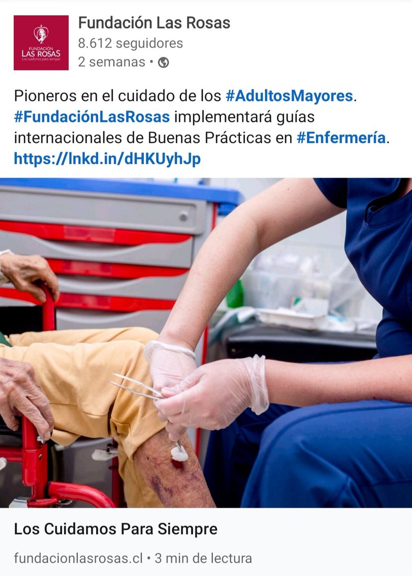 BpsoFLR's tweet photo. Fundación las Rosas comprometido con la Excelencia en los Cuidados @FundLasRosas @RNAO @rpintornao @DorisGrinspun https://t.co/z3Maq2KtcA