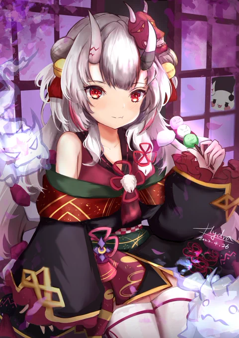 食べる?😈🍡🌸
 #百鬼絵巻 