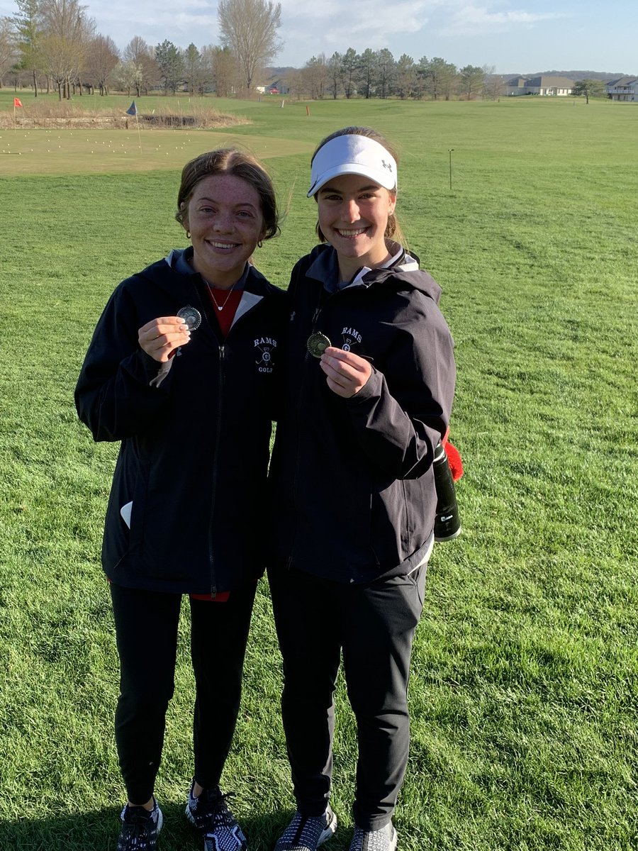 GwoodGirlsGolf's tweet photo. Rams win at Fox Run tonight over LC and St Albert, 214-256-NTS. Faith Weber was medalist with a 48 and Sarra Leath was runner up with 53.  Go Rams! https://t.co/wApaicEmOC