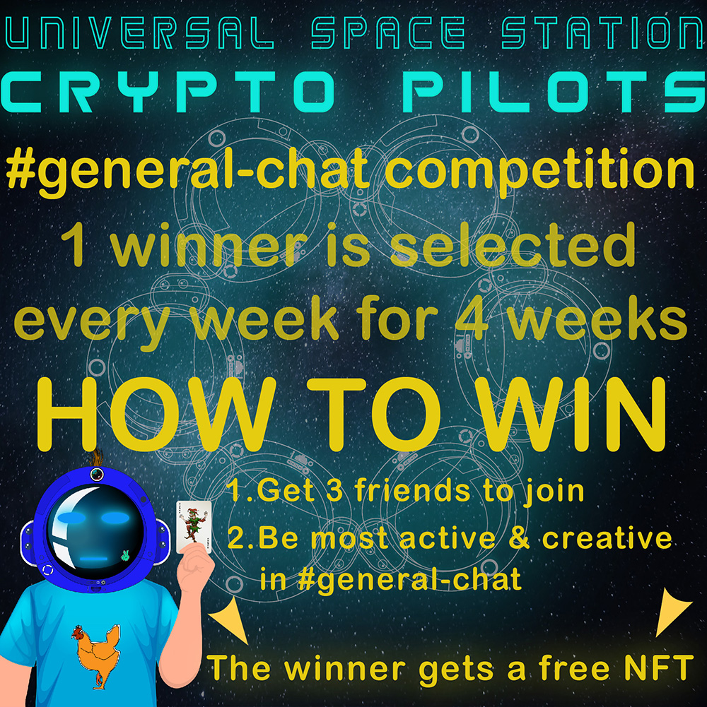 Uss_Cryptopilot's tweet image. 🚨 HYPED GIVEAWAY🚨

🥳1 winner is selected every weeks 

To Win 🏆 
✅ Get 3 friends to join Discord : discord.gg/7QGAneaemb
✅ Follow  @Uss_Cryptopilot
✅ Be most active &amp;amp; creative in #generalchat 

🎯The Winner Gets Free 1 NFT

#Usscryptopilot #NFTs #WLgiveaway #NFTCommunity