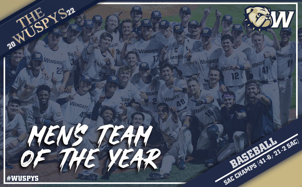 WU_Bulldogs's tweet photo. #WUSPYS AWARD!

Men's Team of the Year

And the #WUSPY goes to...

Defending Champs @WingateBaseball !! https://t.co/b6cN5fyAAS