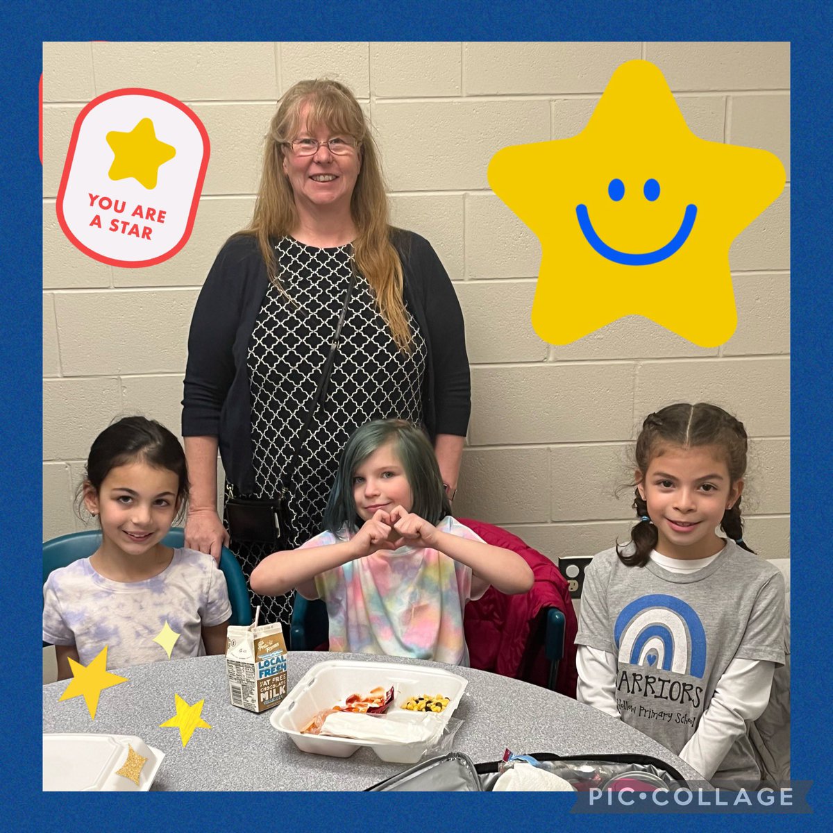 BigHollowPri's tweet photo. I really enjoyed my lunch today with these 3 first graders! Amazing students, and I am the lucky one to get to spend time with them! #PBIS #VIPlunch #BHPrimaryRocks #BHWarriorPride https://t.co/acAa5vajVC