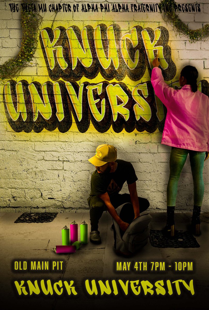 ThetaMuAlphas's tweet image. @ThetaMuAlphas x @ThetaEpAKAs 

Due to popular demand #KNUCKUNIVERSITY has returned to the pit😎🦍

It’s Finals Week and you know we ending the Semester off with a HumpNight ft @ThetaEpAKAs ! Your Exam is on May 4th… Don’t be late #KnuckUniversity is in session📚😤‼️