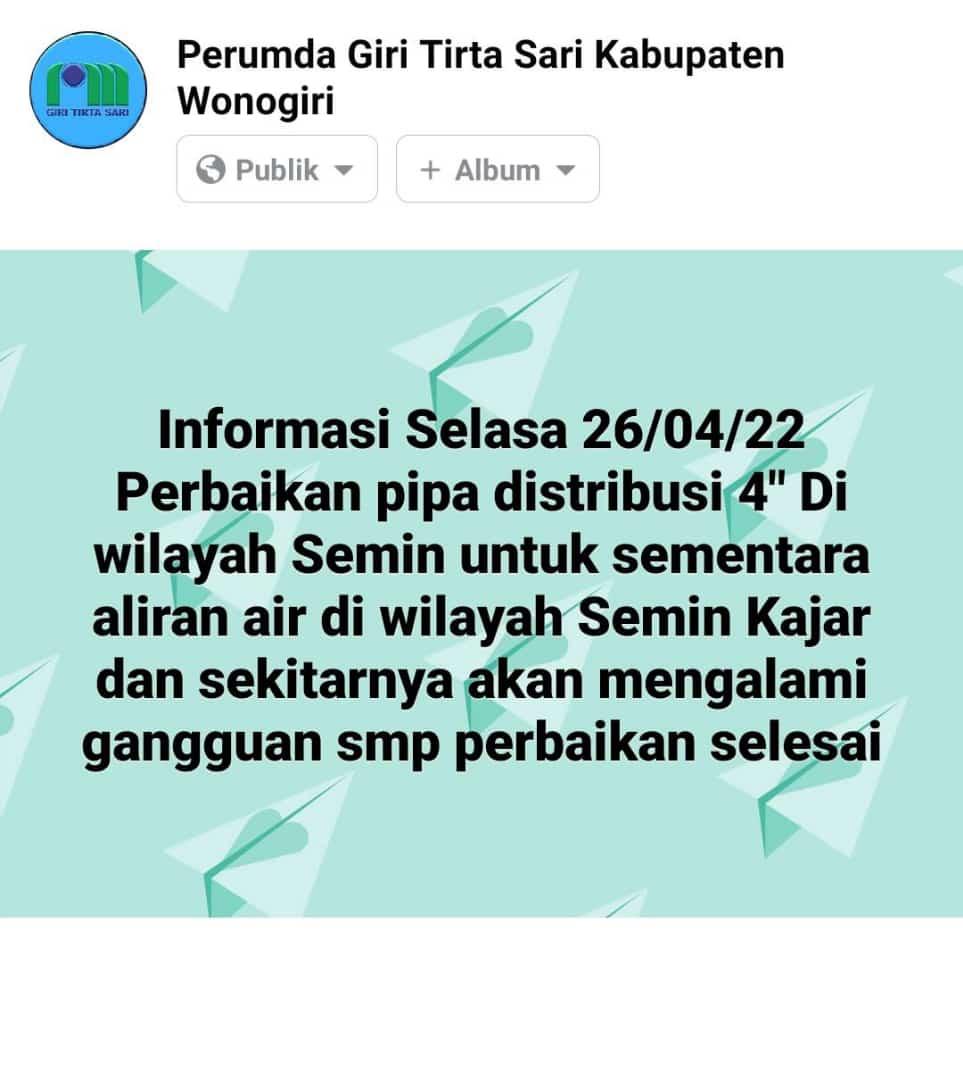 PUDAM Wonogiri (@pdamwng) on Twitter photo 