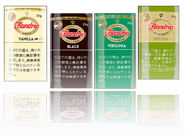 フランドリア
　ハンドストリップ（手でタバコの葉の中身を取り除く作業）で丁寧に仕上げた、品質を追求するフランドリア。

〇フランドリア・バニラ

〇フランドリア・ブラック(黒タバコ)

〇フランドリア・バージニア
　
〇フランドリア・ナチュラル(無添加）

25ｇ　720円