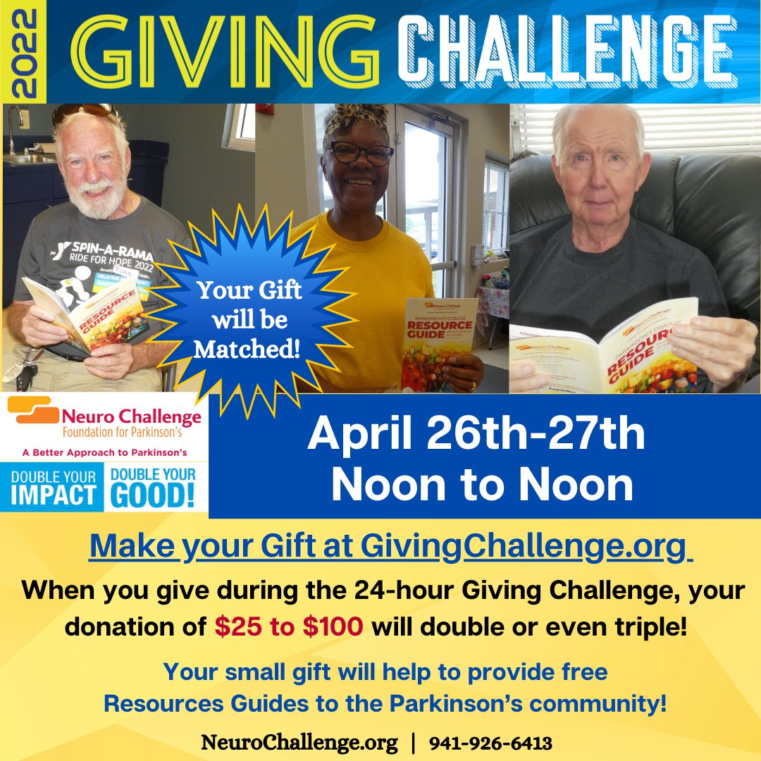 neuro_challenge's tweet image. Will you #BeTheOne tomorrow starting at Noon? More than 2700 people with Parkinson’s and their caregivers receive support from us every year and the need is growing. Even the smallest gift goes a long way! Donate at GivingChallenge.org! 
#GivingChallenge2022
#NeuroChallenge