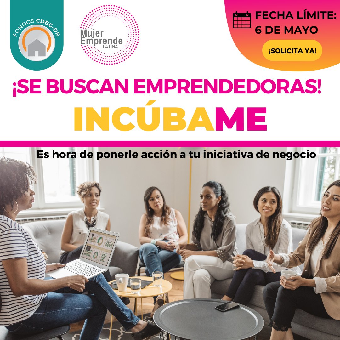 👩¿Sabes que necesitas tener un Plan de Negocios para solicitar financiamiento para crecer tu negocio?

💪Participa en Incubadora de Negocios: IncúbaME. bit.ly/MELINCUBAME2. 

⏰Registro antes del viernes 6 mayo.

#IncubaME
#QueremosinformarteCDBGDR
#capacitacionempresarial