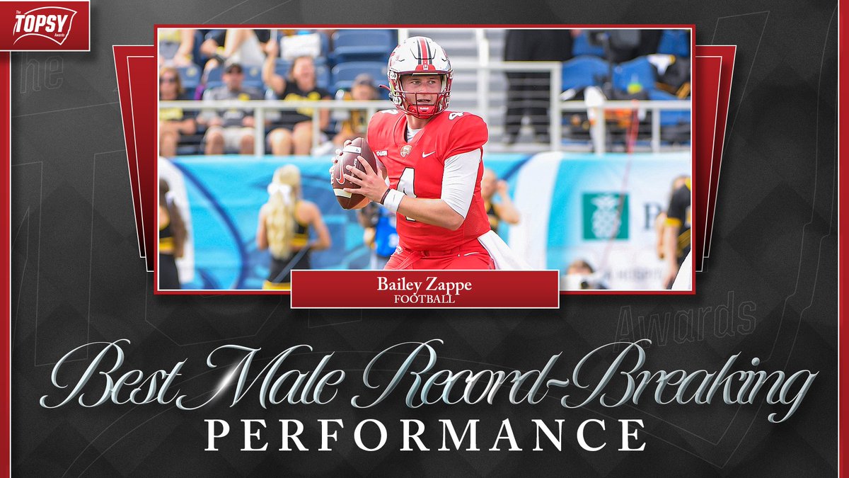 It takes a lot to break records on The Hill nowadays, but these two had it 𝘤𝘰𝘷𝘦𝘳𝘦𝘥! 

<a href="/Katie_Iso/">katie isenbarger</a>  | <a href="/baileyzappe04/">Bailey Zappe</a> 

#TOPSYs | #GoTops